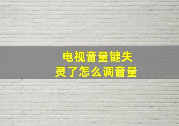 电视音量键失灵了怎么调音量