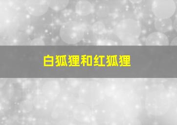 白狐狸和红狐狸