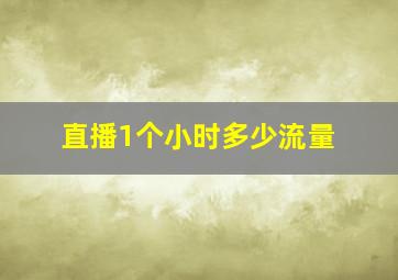 直播1个小时多少流量