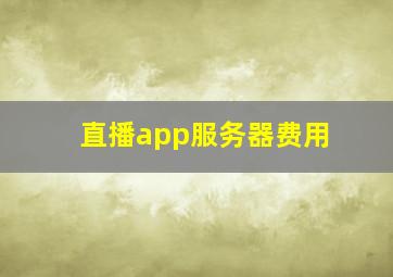 直播app服务器费用