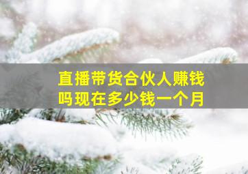 直播带货合伙人赚钱吗现在多少钱一个月