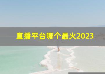 直播平台哪个最火2023