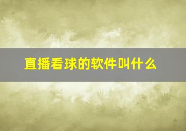 直播看球的软件叫什么