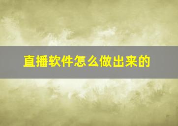 直播软件怎么做出来的