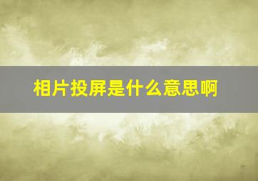 相片投屏是什么意思啊