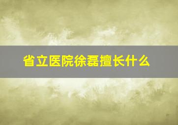 省立医院徐磊擅长什么