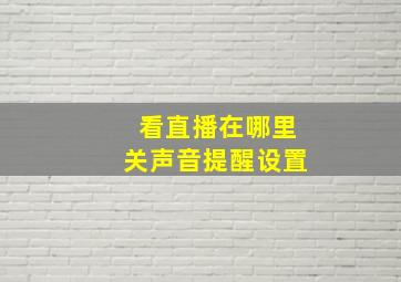 看直播在哪里关声音提醒设置