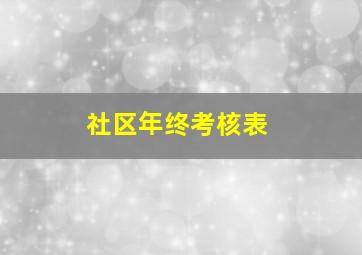 社区年终考核表