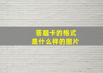 答题卡的格式是什么样的图片