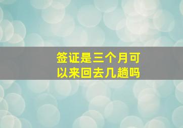 签证是三个月可以来回去几趟吗