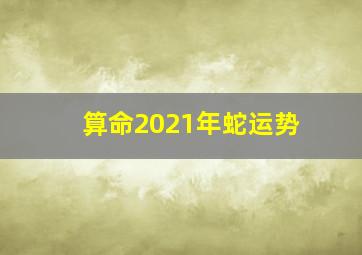 算命2021年蛇运势