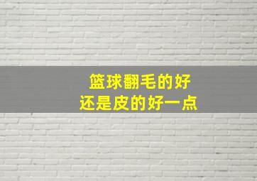 篮球翻毛的好还是皮的好一点