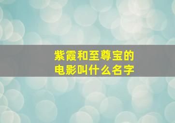 紫霞和至尊宝的电影叫什么名字