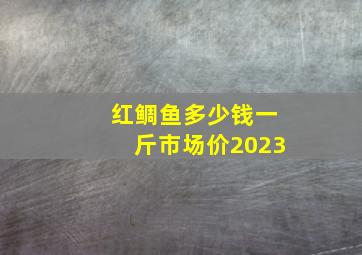 红鲷鱼多少钱一斤市场价2023