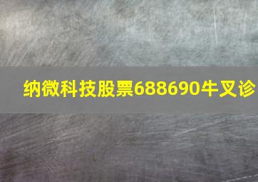 纳微科技股票688690牛叉诊