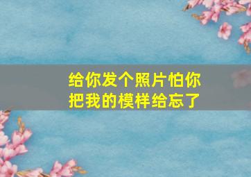 给你发个照片怕你把我的模样给忘了