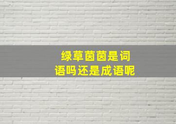 绿草茵茵是词语吗还是成语呢