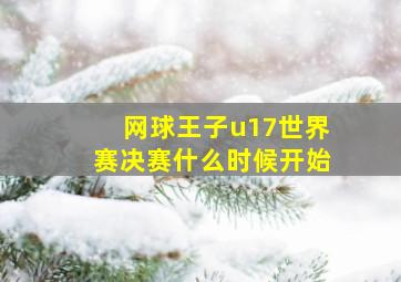 网球王子u17世界赛决赛什么时候开始