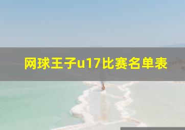 网球王子u17比赛名单表