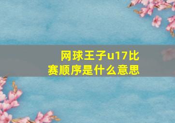 网球王子u17比赛顺序是什么意思