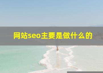 网站seo主要是做什么的