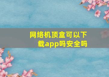 网络机顶盒可以下载app吗安全吗