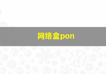 网络盒pon