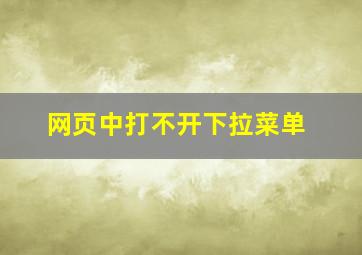 网页中打不开下拉菜单