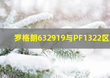 罗格朗632919与PF1322区别