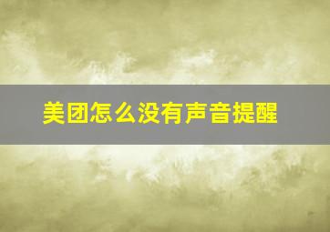 美团怎么没有声音提醒