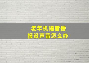 老年机语音播报没声音怎么办