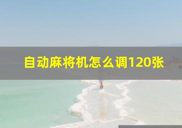 自动麻将机怎么调120张