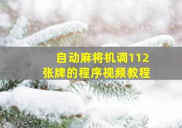 自动麻将机调112张牌的程序视频教程