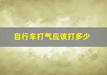 自行车打气应该打多少