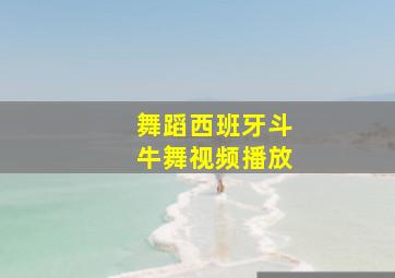 舞蹈西班牙斗牛舞视频播放