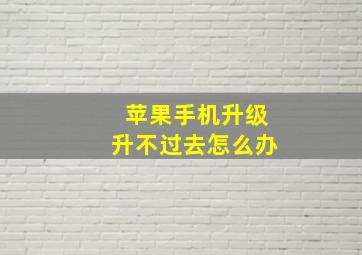 苹果手机升级升不过去怎么办