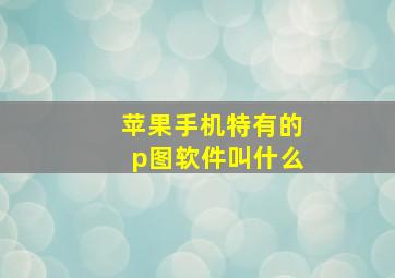 苹果手机特有的p图软件叫什么