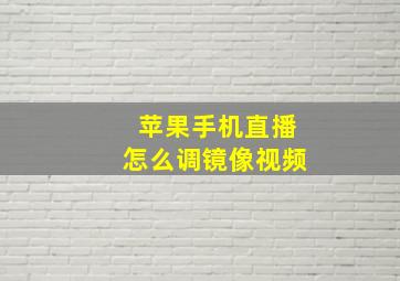 苹果手机直播怎么调镜像视频