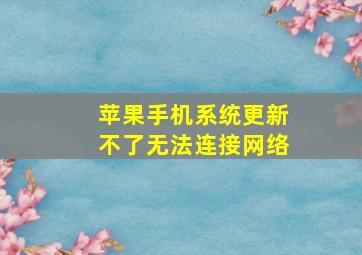 苹果手机系统更新不了无法连接网络