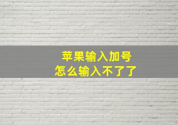 苹果输入加号怎么输入不了了