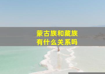 蒙古族和藏族有什么关系吗