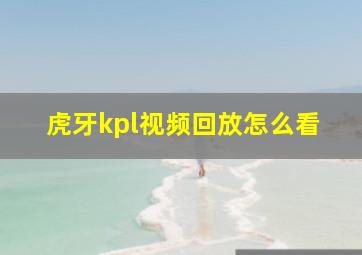 虎牙kpl视频回放怎么看