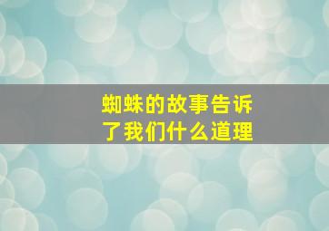 蜘蛛的故事告诉了我们什么道理