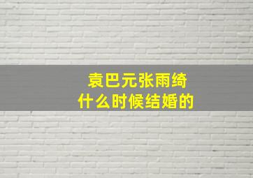 袁巴元张雨绮什么时候结婚的