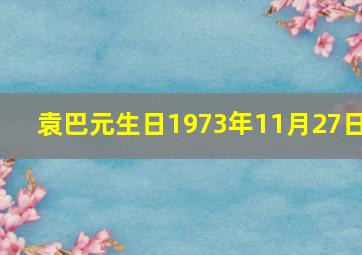 袁巴元生日1973年11月27日