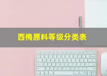 西梅原料等级分类表