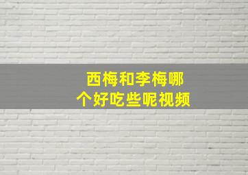 西梅和李梅哪个好吃些呢视频