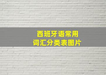 西班牙语常用词汇分类表图片