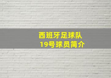 西班牙足球队19号球员简介