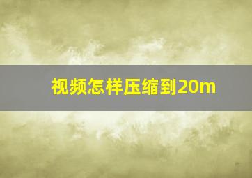 视频怎样压缩到20m